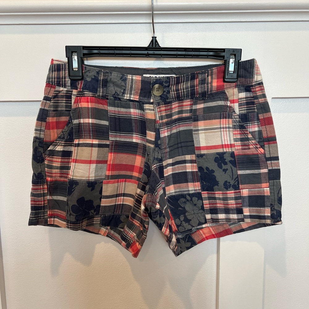 Women's Madras (plaid) Shorts - Red, White & Blue.